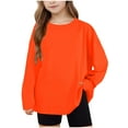 thumbnail image 1 of yillto Toddler Kids Basic Shirts Plain Long Sleeve Round Neck Loose Spring Summer Tshirts for Boys Girls, 1 of 7
