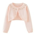 thumbnail image 1 of yillto Toddler Kids Girls Cardigan Open Front Ribbed Knit Soft Long Sleeve Lightweight Crop Cardigan Coat, 1 of 6