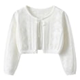 thumbnail image 1 of yillto Toddler Kids Girls Cardigan Open Front Ribbed Knit Soft Long Sleeve Lightweight Crop Cardigan Coat, 1 of 6