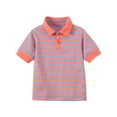 thumbnail image 1 of yillto Toddler Kids Shirts Striped Collared Short Sleeve Buttons Tee School Uniform T Shirt for Boys Girls, 1 of 7