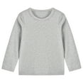 thumbnail image 1 of yillto Toddlers Crewneck Tee Cotton Long Sleeve Shirts for Girls Boys Basic Solid Color Layering T-Shirt Top, 1 of 2