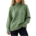 thumbnail image 1 of yillto Turtleneck Sweater for Womens Long Sleeve Mock Neck Pullover Knit Fall Winter Baggy Sweaters, 1 of 6