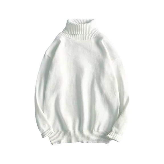 yillto Turtleneck Sweaters for Men Mock Neck Casual Loose Pullover Ribbed Knit Fall Winter Mens Sweater