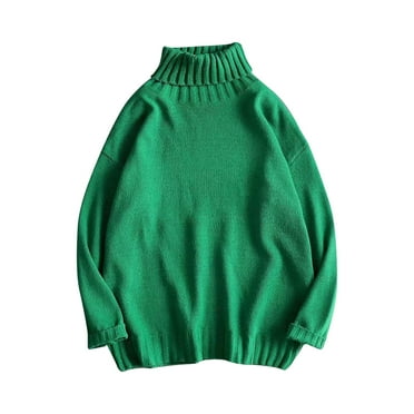 yillto Turtleneck Sweaters for Men Mock Neck Casual Loose Pullover Ribbed Knit Fall Winter Mens Sweater
