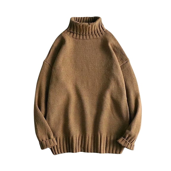 yillto Turtleneck Sweaters for Men Mock Neck Casual Loose Pullover Ribbed Knit Fall Winter Mens Sweater