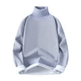 thumbnail image 1 of yillto Turtleneck Sweaters for Mens Fleece Lined Warm Thick Mock Neck Pullover Fall Winter Knit Sweater, 1 of 2