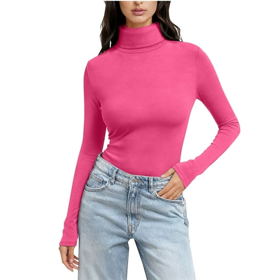 yillto Turtleneck Thermal Tops for Women Long Sleeve Fleece Undershirts Mock Neck Pullover Layered Outfits