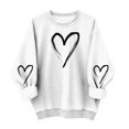 thumbnail image 1 of yillto Valentine's Day Sweatshirt for Womens Loose Long Sleeve Crewneck Pullover Heart Printed Sweatshirts, 1 of 6