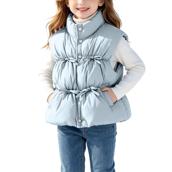 yillto Vest Jackets for Girls Puffer Sleeveless Lightweight Warm Fall Winter Outwear Jacket with Pockets