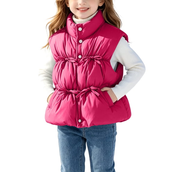 yillto Vest Jackets for Girls Puffer Sleeveless Lightweight Warm Fall Winter Outwear Jacket with Pockets