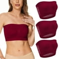 thumbnail image 1 of yillto Wireless Strapless Bra for Women Plus Size Lightly Lift Bra Soft Support Push up Bandeau Bra 3 Pack, 1 of 7