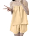 thumbnail image 1 of yillto Women Cami Pajama Sets Spaghetti Strap Shirts Shorts Pjs Soft Set Sleepwear Nightwear 2 Piece, 1 of 4