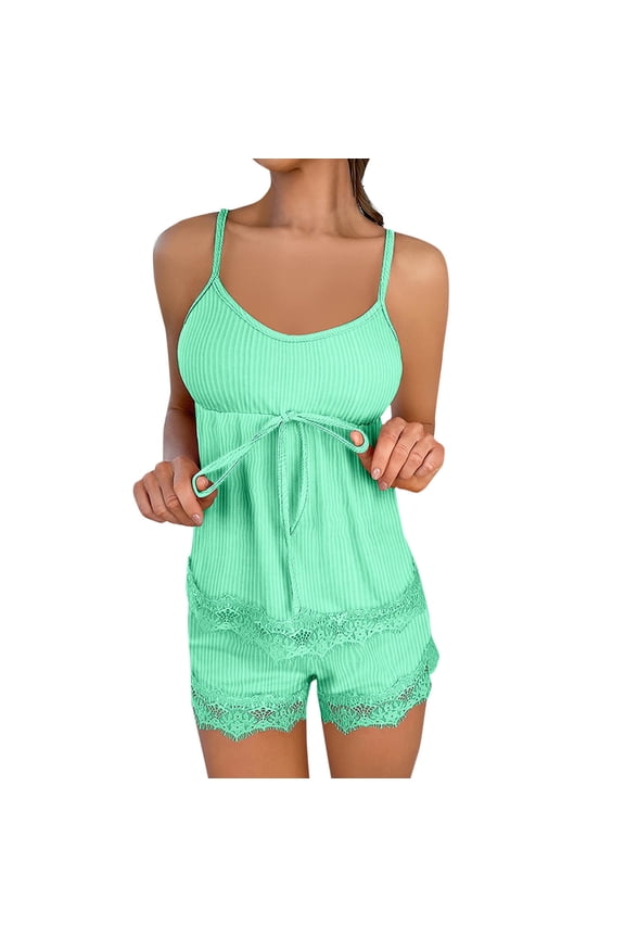 Women Cami Pajamas Sets Sleeveless Camisoles Tops and Sleepwear Shorts 2 Piece Lounge Set