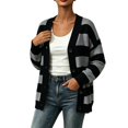thumbnail image 1 of yillto Women Cardigan V Neck Button down Striped Sweater Knit Long Sleeve Loose Cardigans S-XXXL, 1 of 7