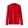 thumbnail image 1 of yillto Women Cotton Shirts Long Sleeve Mock Turtle-Neck T Shirt Causal Loose Tops Base Layer Undershirt, 1 of 3