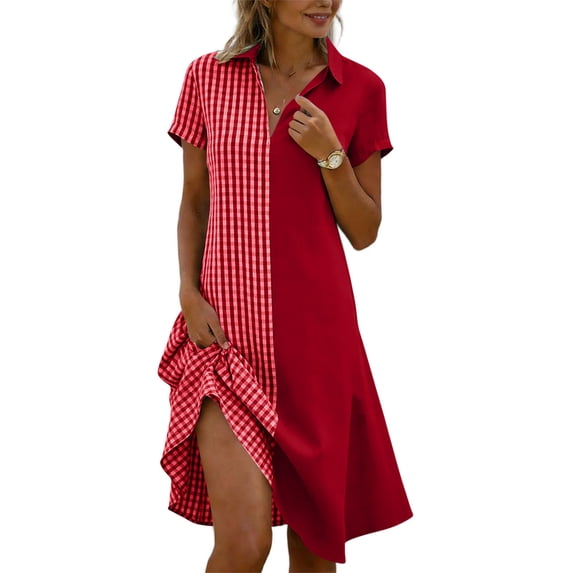 yillto Women Cover up Shirt Dress V Neck Short Sleeve Striped Beach Vacation Maxi Dresses Swimwear Coverups