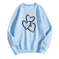 thumbnail image 1 of yillto Women Crewneck Sweatshirts Lightweight Casual Long Sleeve Shirts Heart Graphic Ladies Tops, 1 of 4