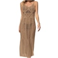 thumbnail image 1 of yillto Women Crochet Dress Beachwear Sleeveless Tunic Long Tank Dresses Summer Swimwear Coverups, 1 of 7