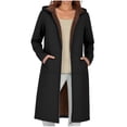 thumbnail image 1 of yillto Women Fleece Jackets Sherpa Lined Oversized Baggy Long Coat Zip up Hoodie Baggy Sweatshirt with Pockets, 1 of 6