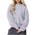 thumbnail image 1 of yillto Women Hoodie Sweatshirts Oversized Long Sleeve Pullover Sweatshirt with Bow Graphic Printed, 1 of 4