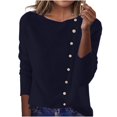 thumbnail image 1 of yillto Women Lightweight Cardigan Sweaters Crewneck Long Sleeve Button down Solid Color Knit Coat, 1 of 6