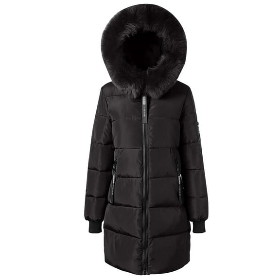 yillto Women Long Quilted Coat Hooded Maxi Length Puffer Jacket Padded Coat Winter Warm Outerwear