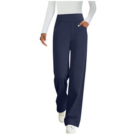 yillto Women Lounge Pant with Pockets Yoga Workout Pants High Waist Flare Leg Loose Casual Trousers