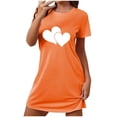 thumbnail image 1 of yillto Women Nightgown Short Sleeve Sleepshirt Crewneck Heart Graphic Sleepwear Nightshirts Pajama Dress, 1 of 5