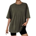 thumbnail image 1 of yillto Women Oversized Shirts Short Sleeve Tops Baggy Running Workout Loose Tees Gym Yoga Casual Tshirts, 1 of 5