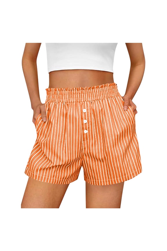 Women Pajamas Shorts Cute Striped Pjs Short Pants Sleepwear Lounge Shorts Bottoms Elastic Boxers