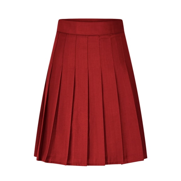 yillto Women Pleated Skirt A Lined Short Mini Basic Skirt School Uniform Knee Length Skirts XS-5XL