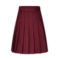 thumbnail image 1 of yillto Women Pleated Skirt A Lined Short Mini Basic Skirt School Uniform Knee Length Skirts XS-5XL, 1 of 7