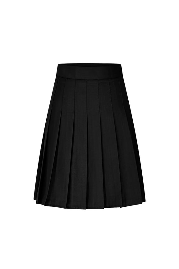 Women Pleated Skirt A Lined Short Mini Basic Skirt School Uniform Knee Length Skirts XS-5XL