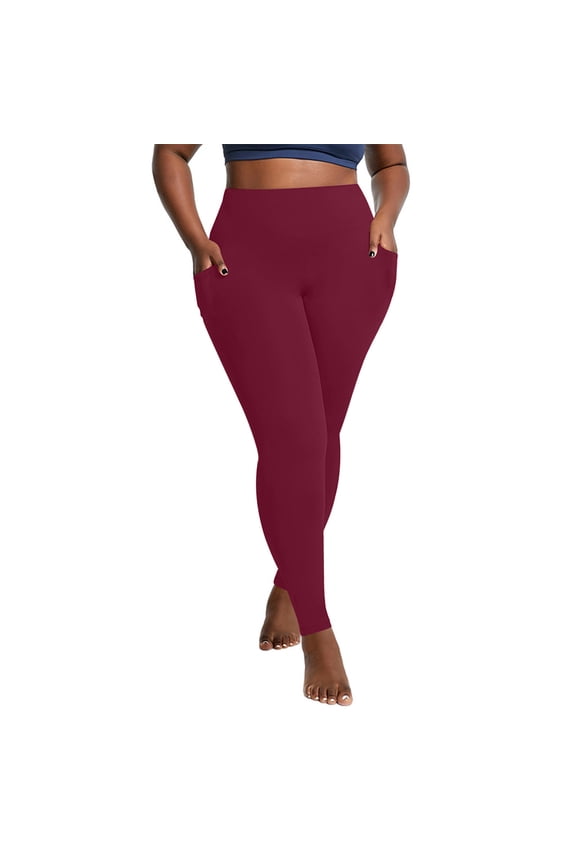 Women Plus Size Fleece Lined Leggings Pants Thermal High Waist Stretchy Yoga Pants for Workout Gym
