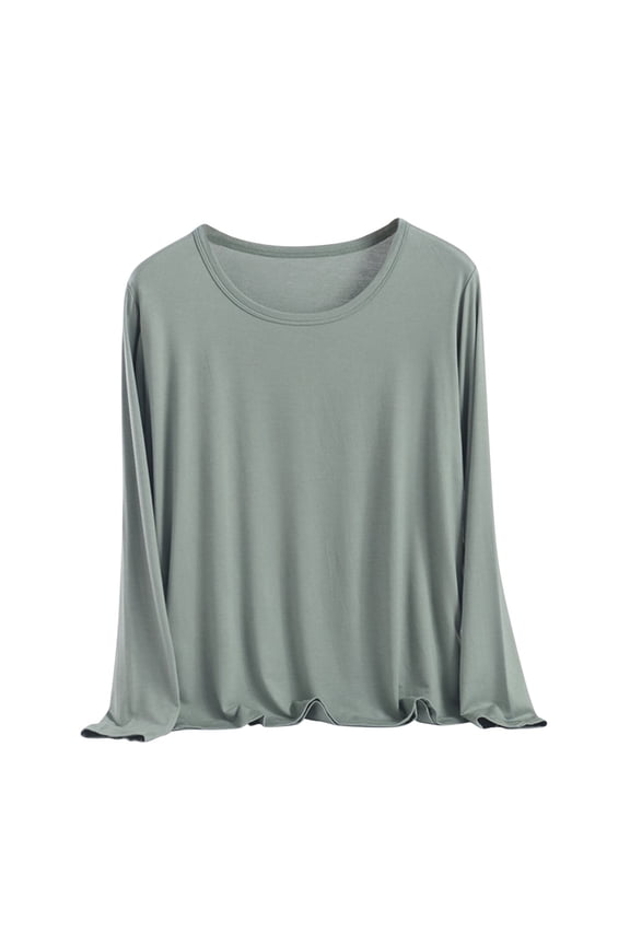 Women Plus Size Pajamas Tops Long Sleeve Sleepwear Soft Comfy Tee Pullover Lounge Shirts XL-5XL