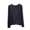 thumbnail image 1 of yillto Women Plus Size Shirts Soft Comfy Pajamas Tee Crew Neck Loungewear Sleepwear Long Sleeve Tops, 1 of 5