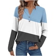 thumbnail image 1 of yillto Women Plus Size Top V Neck Long Sleeve Tunic Blouse Basic Shirts Casual Business Loose Tee S-3XL, 1 of 5