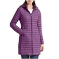 thumbnail image 1 of yillto Women Puffer Jackets Long Lightweight Padded Hoodie Coat Quilted Warm Knee Length Coats, 1 of 7