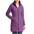 thumbnail image 1 of yillto Women Puffer Jackets Long Lightweight Padded Hoodie Coat Quilted Warm Knee Length Coats, 1 of 7