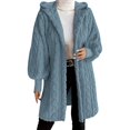 thumbnail image 1 of yillto Women Sherpa Jackets Long Lightweight Fleece Hoodie Coat Fuzzy Warm Knee Length Coats, 1 of 7