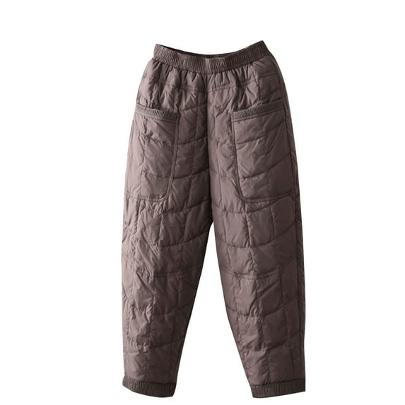 yillto Women Puffer Pant Fleece Lined Insulated Winter Warm Lightweight Quilted Pants for Snow Ski