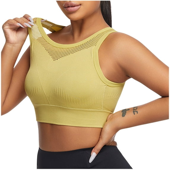 yillto Women Racerback Sports Bras Padded Seamless Support Full Coverage Bra for Yoga Gym Workout