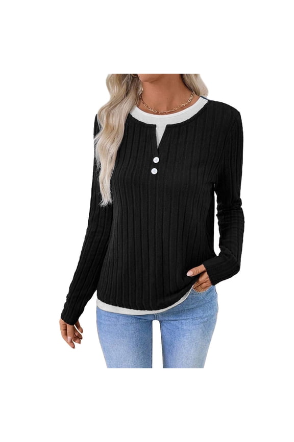 Women Ribbed Sweaters Lightweight Fall Winter Knit Tops Pullover Trendy Plain Clothes S-XXL