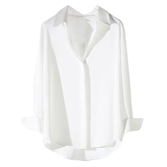 yillto Women Satin Silky Blouse Button down Collared Casual Business Tops Work Office Fashion Shirts