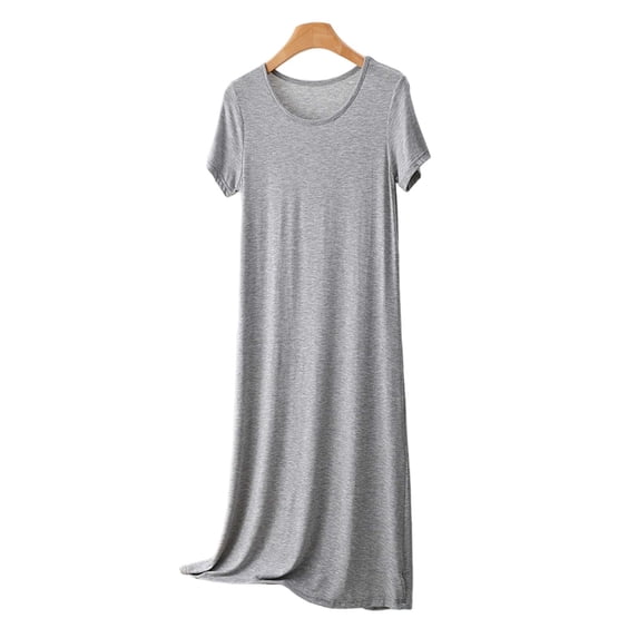 yillto Women Short Sleeve Long Nightshirts Summer Lightweight Loose Crewneck Sleepwear Pajamas Nightgowns
