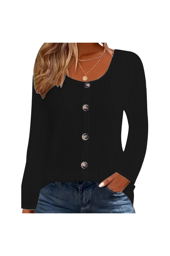 Women Sweater Square Neck Ribbed Knit Lightweight Long Sleeve Tops Casual Stretch Pullover Sweaters