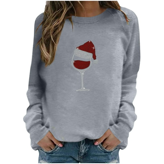 yillto Women Sweatshirt with Pockets Crew Neck Pullover Long Sleeve Casual Solid Color Shirts for Womens