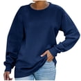 thumbnail image 1 of yillto Women Sweatshirts Crewneck Causal Pullover Long Sleeve Solid Color Overdsized Sweatshirt Tops, 1 of 7