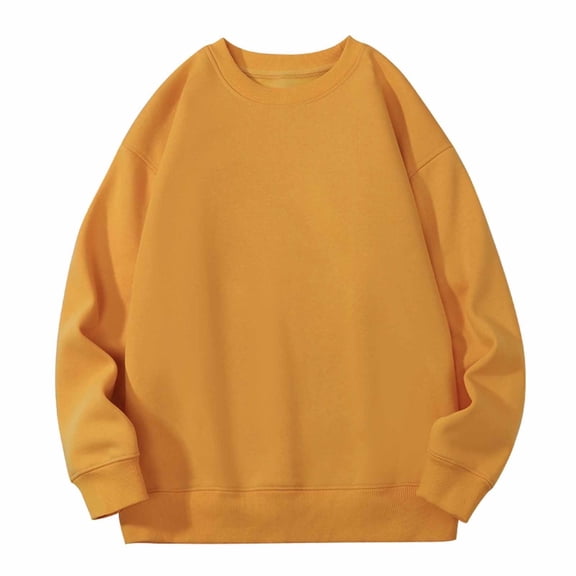 yillto Women Sweatshirts Fleece Lined Crewneck Pullover Long Sleeve Casual Oversized Sweatshirt