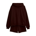 thumbnail image 1 of yillto Women Sweatsuits 2 Piece Set Shorts and Long Sleeve Hoodie Sweatshirt with Pockets Fall Lounge Sets, 1 of 2